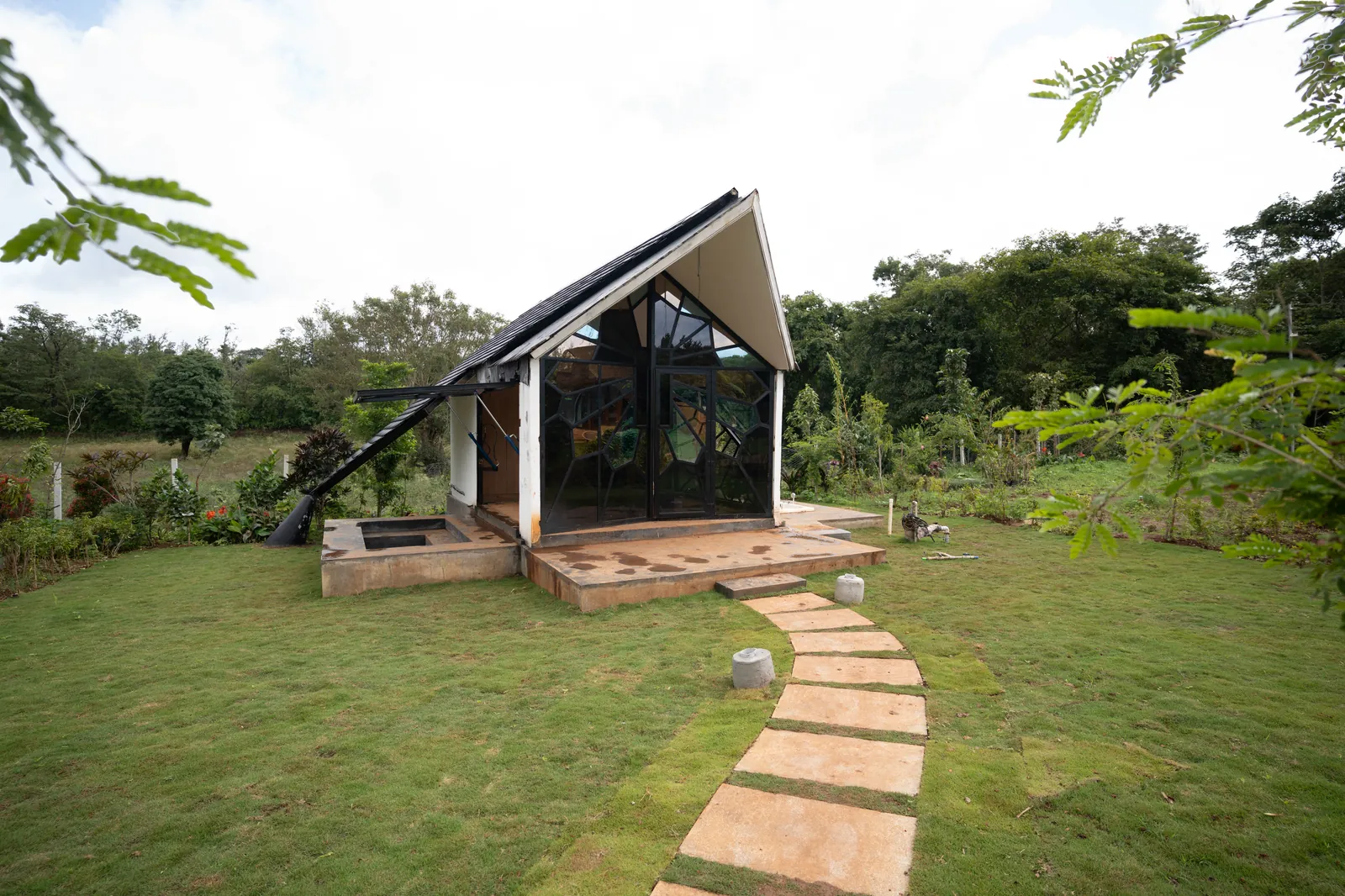 The Cocoon — exterior, the Cocoon among the trees