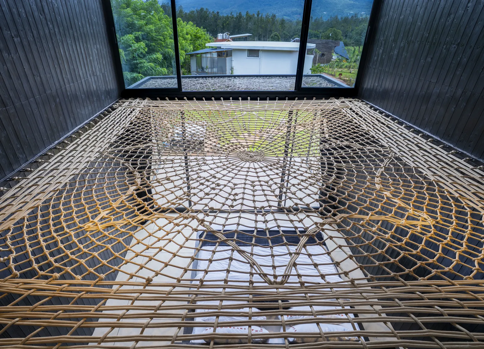 The Weave — the hammock net underfoot