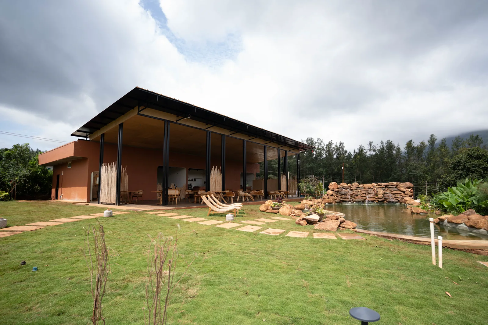 The Nava pavilion beside the Bio Pool at Lokah